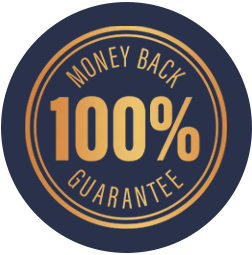 100% money-back guarantee badge